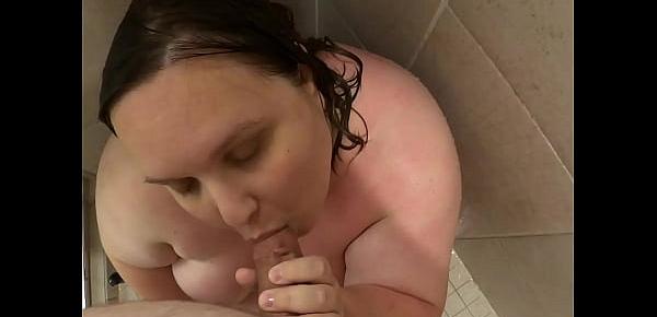  Wife blows me in shower then takes it in the ass for a second time!